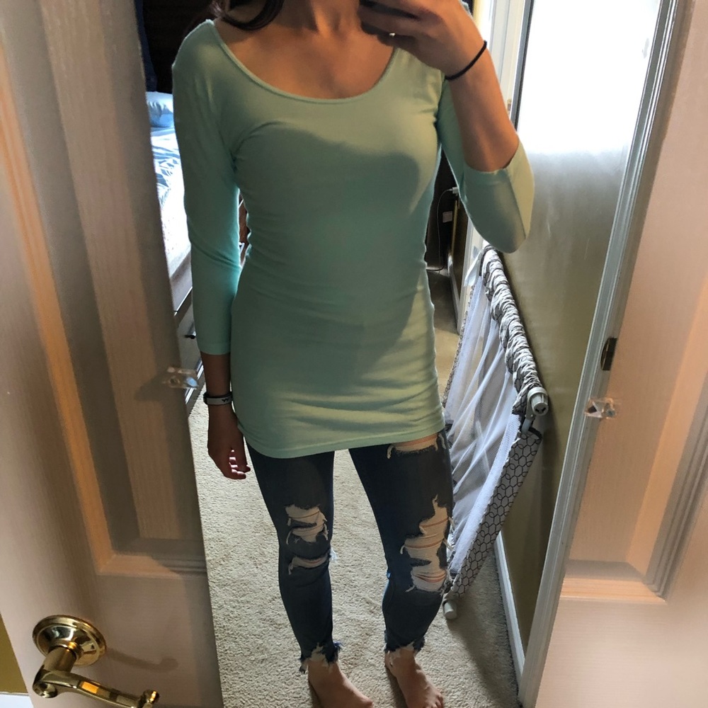 Mint colored shirt